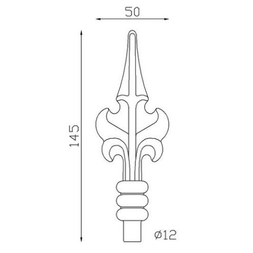 FER DE LANCE POINTE ACIER FORGÉ BARREAU ROND - www.esse.fr