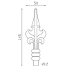 FER DE LANCE POINTE ACIER FORGÉ BARREAU ROND - www.esse.fr