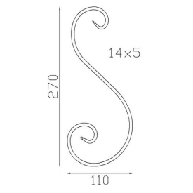 VOLUTE EN S PLAT ALUMINIUM FINITION QUEUE DE CARPE - www.esse.fr