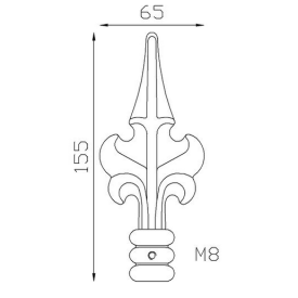 POINTE ALU BARREAU ROND FER DE LANCE ALUMINIUM - www.esse.fr