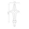 POINTE ALU BARREAU ROND FER DE LANCE ALUMINIUM - www.esse.fr