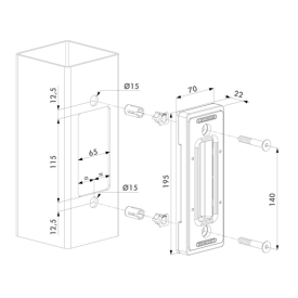 GACHE POUR SERRURE PORTAIL COULISSANT LOCINOX - www.esse.fr