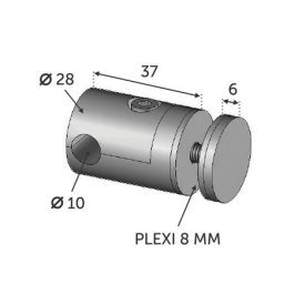 CONNECTEUR EN INOX 316 POSE PLEXI 8MM SUR Ø10MM - www.esse.fr