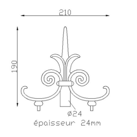 DÉCOR FONTE - DOUBLE FACE - AVEC INSERT - 190X210 MM- www.esse.fr