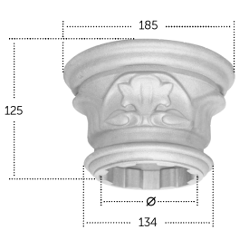 Déco florale alu 140x97 – Fût cannelé ou lisse Ø80 | Esse Diffusion