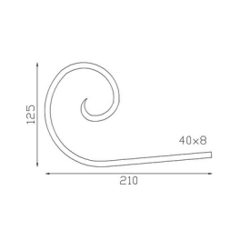 VOLUTE J FER PLAT ACIER LARGE FORME FORGE A CHAUD - www.esse.fr